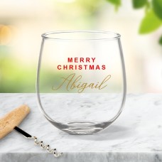 Christmas Stemless Wine Glass