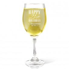 Classic Happy Birthday Engraved Wine Glass