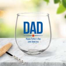 Dad Stemless Wine Glass