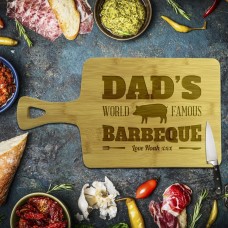 Dad's Famous Barbeque Rectangle Bamboo Paddle Board