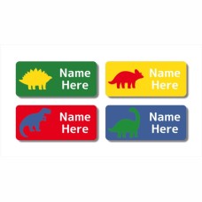 Dino Silhouette Rectangle Name Label