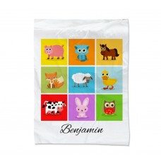 Farm Animal Collage Blanket