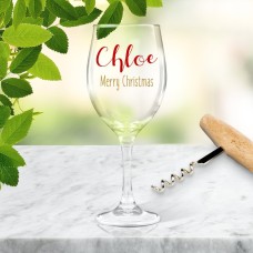 Festive Christmas Wine Glass