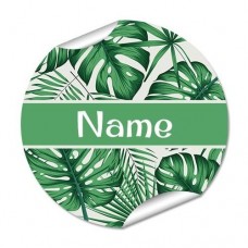 Leaves Round Name Label