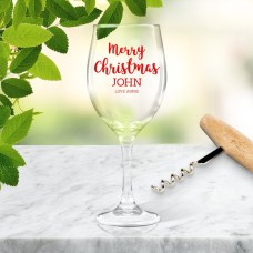 Merry Christmas Wine Glass