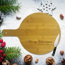 Merry Christmas Round Bamboo Paddle Board