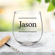 Name Stemless Wine Glass