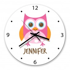 Owl Glass Wall Clock