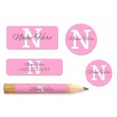 Pink Monogram Works Label Pack (221 Labels)