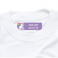 Purple Unicorn Iron On Clothing Label