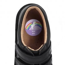 Purple Unicorn Shoe Dot Label
