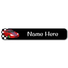 Race Car Mini Name Label