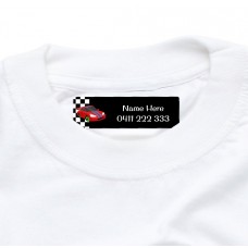 Race Cars Iron On Clothing Label