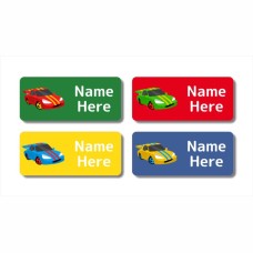 Racing Car Rectangle Name Label