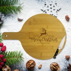 Reindeer Christmas Round Bamboo Paddle Board