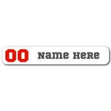 Sports Number Mini Name Label