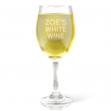White Wine Engraved Wine Glass