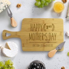 1st Mother's Day Rectangle Bamboo Serving Board
