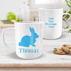 Blue Bunny White Plastic Mug