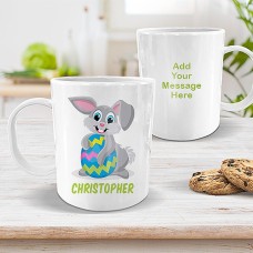 Grey Bunny White Plastic Mug