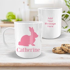 Pink Bunny White Plastic Mug