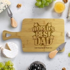 World's Best Dad Rectangle Bamboo Serving Board