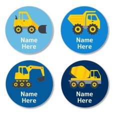 Little Digger Round Name Label
