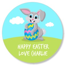 Easter Bunny Round Easter Label