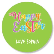 Happy Easter Round Easter Label