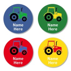 Tractor Round Name Label