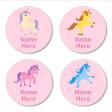 Unicorn Round Name Label