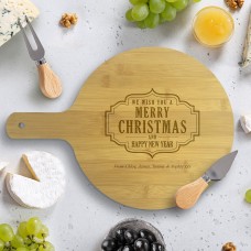 Wish You Round Bamboo Serving Board