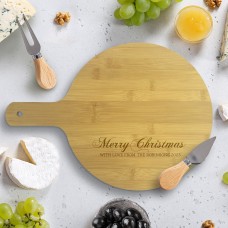 Merry Christmas Round Bamboo Paddle Board