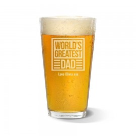 [US-Only] World's Greatest Dad Engraved Standard Beer Glass