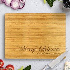 Merry Christmas Bamboo Cutting Board