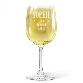 [US Only] Bridesmaid Engraved Wine Glass