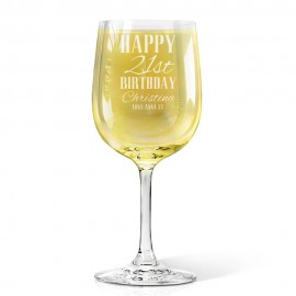 [US Only] Classic Happy Birthday Engraved Wine Glass