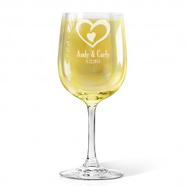 [US Only] Double Heart Engraved Wine Glass