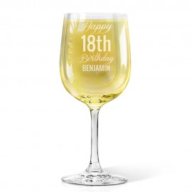 [US Only] Fancy Happy Birthday Engraved Wine Glass