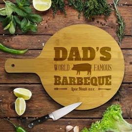 Dad's Famous Barbeque Round Bamboo Paddle Board