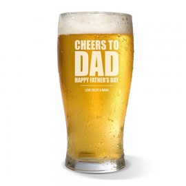 Cheers to Dad Engraved Standard Beer Glass