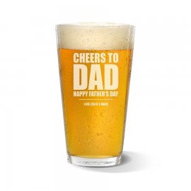 [US-Only] Cheers to Dad Engraved Standard Beer Glass