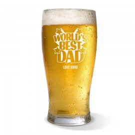 World's Best Dad Engraved Standard Beer Glass