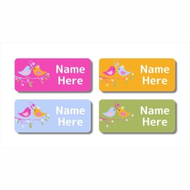 Two Birds Rectangle Name Label