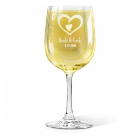 [US-Only] Double Heart Engraved Wine Glass