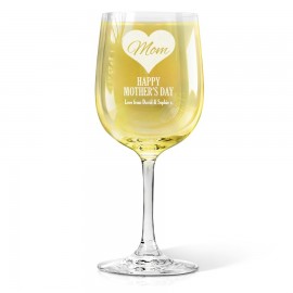 [US-Only] Mom in Heart Engraved Wine Glass