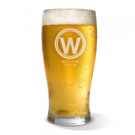Initial Design Engraved Standard Beer Glass