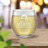 Santa Hat Engraved Stemless Wine Glass