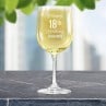 Fancy Happy Birthday Engraved Wine Glass
