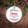 Holly First Christmas Round Porcelain Ornament - ES